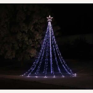 Fairybell Flagpole Christmas Tree Lights 20ft 1200 Bulbs Multi Color ...